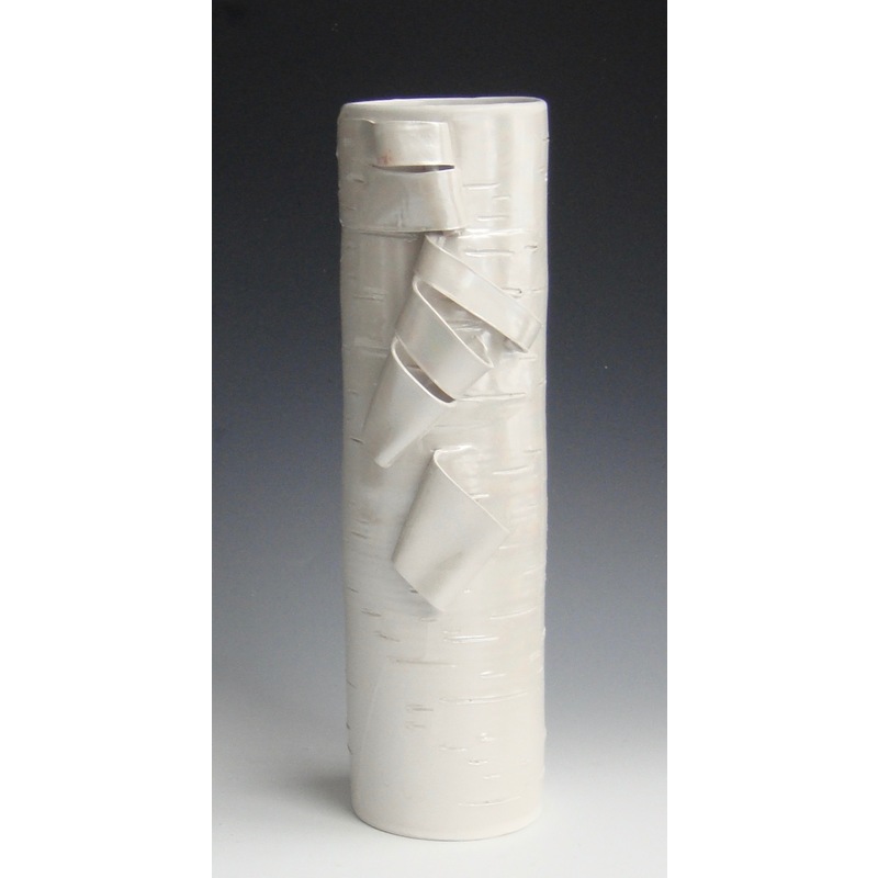 White on White Vase by Lenore Lampi