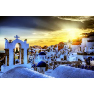Sunset in Santorini - Available in sizes up to 8' by Dale and Gail Horn
