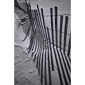 Snow Fence with Shadows by Randall Nyhof