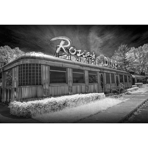 Historic Rosie's Diner in Black and White Infrared by Randall Nyhof