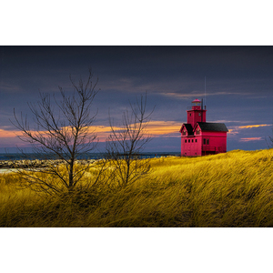 Big Red Lighthouse by Holland Michigan at Sunset by Randall Nyhof