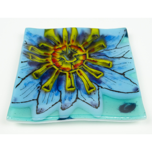 1136A Close Blue Water Lily Dish by Michelle Rial