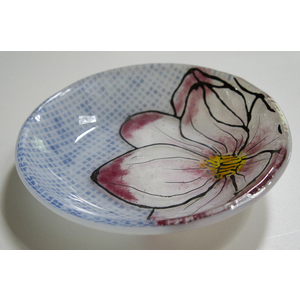 Small web 1129 white pink flower bowl