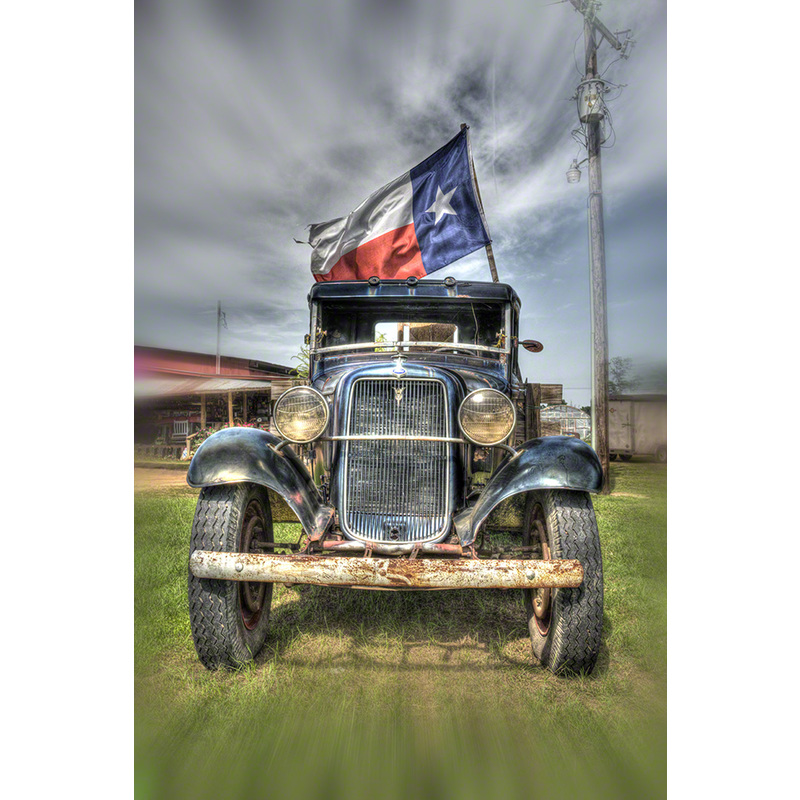 Old Ford & Texas Flag by Jamie Rood