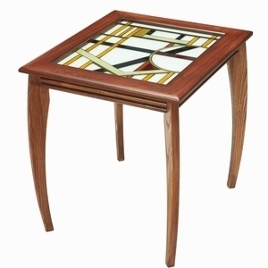 Art Deco Earthtone Brown End Table by Kevin Edgar