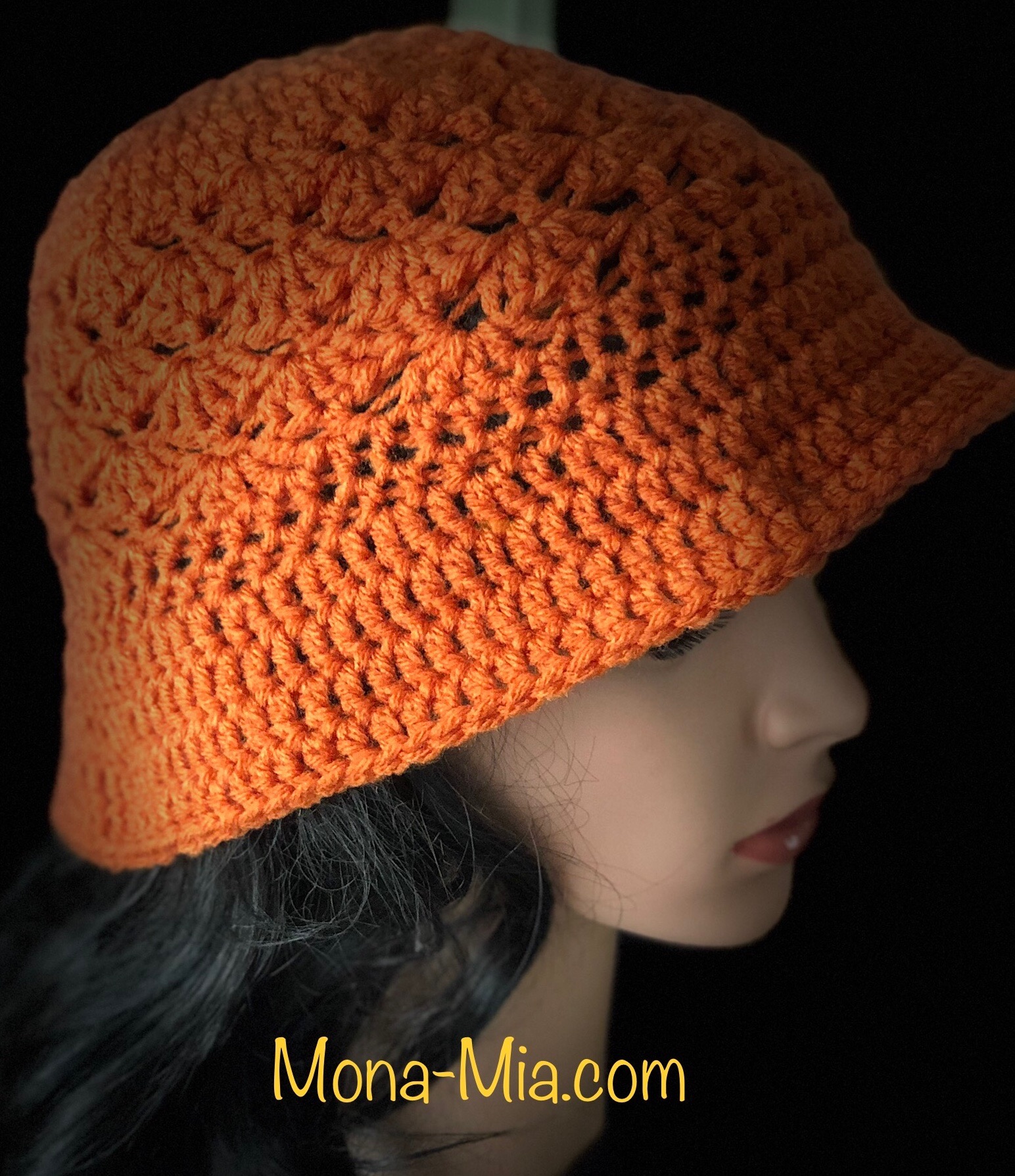 orange brim hat