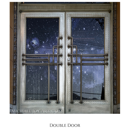 Medium double door surrealcollagegicleeartprint
