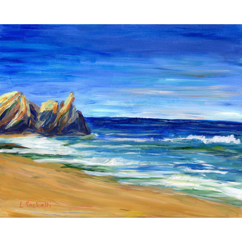 At the Beach.  11" x 14"  Limited Edition by Linda Sacketti