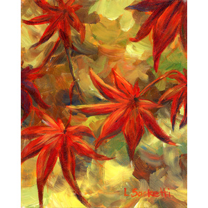 Japanese Maple Leaves.  8" x 10".  Limited edition giclee print by Linda Sacketti