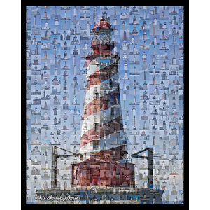 White Shoals Lighthouse Photo Mosaic Print Art by David Addario