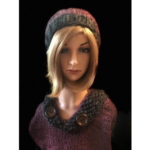 SOLD Women’s two piece hooded cowl and matching beanie  by Sherri Gold