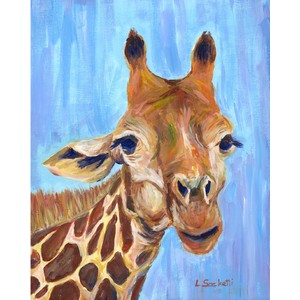 Portrait of a Giraffe. 11" x 14", limited edition by Linda Sacketti