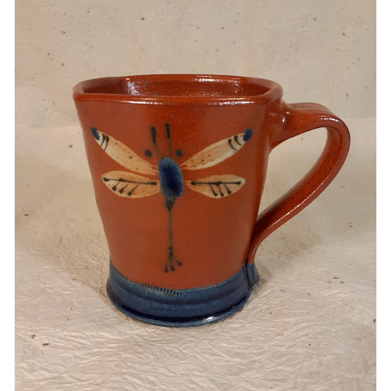 Mug, dragon fly motif by Mary Jo Schmith