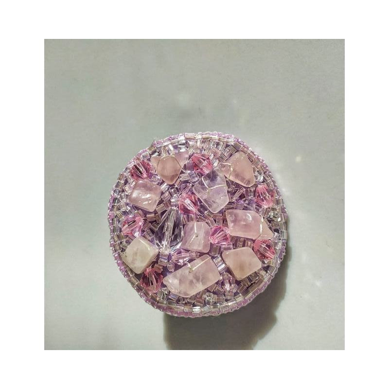 Brooch with pink quartz by Mariia Gavryliuk