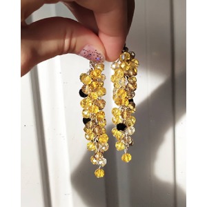 Bunch Earrings with crystals by Mariia Gavryliuk