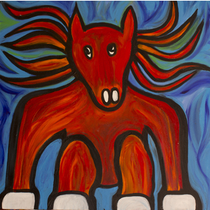 Crazy horse | 36" x 36" by Nathalie Gribinski