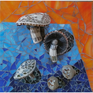 MUSHROOMS IN GLASS by Francine Gourguechon