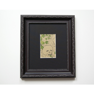 Death Springs Eternal: Skull Artwork (Santa Croce, Florence), matted and framed – 2 color Letterpress Print in Green and Black (2015), item 261.03 by Don Widmer