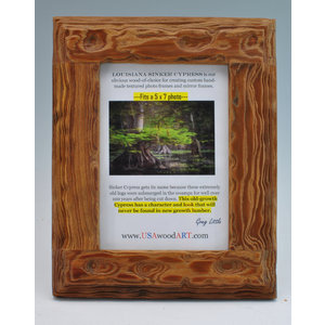 Rustic Sinker Cypress Photo Frame for 5x7 or smaller photos by Greg Little