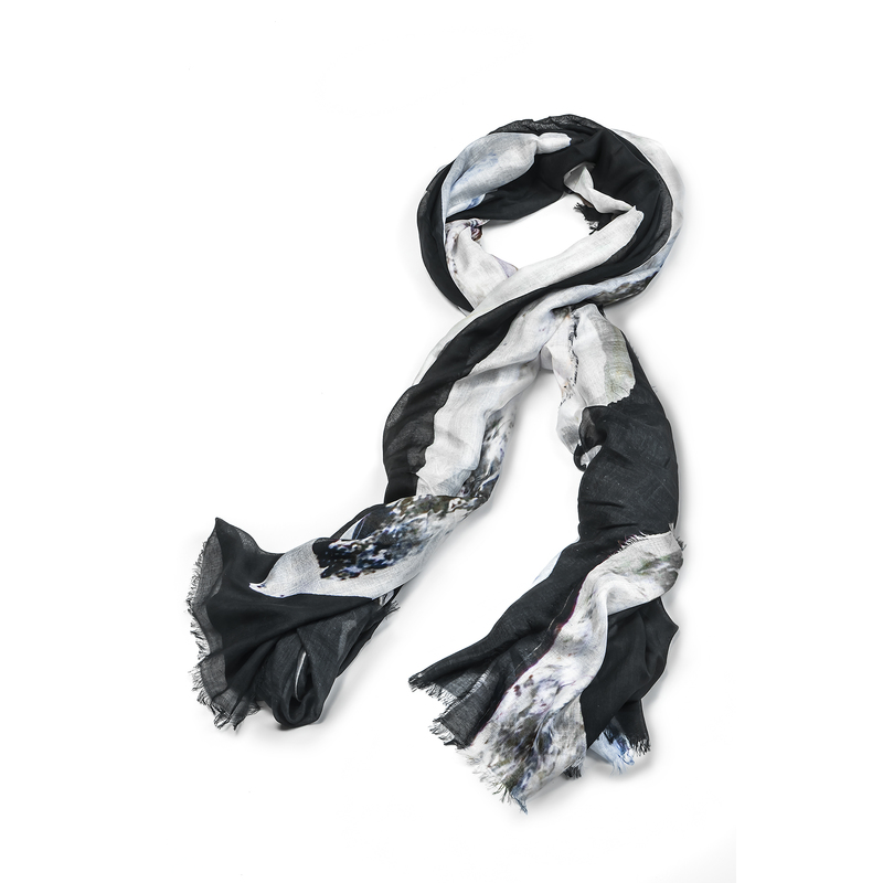 Silk + Modal Scarves in Quartz Crystal, Roses + Chains, and Third Eye Print by Meg Musick Makely