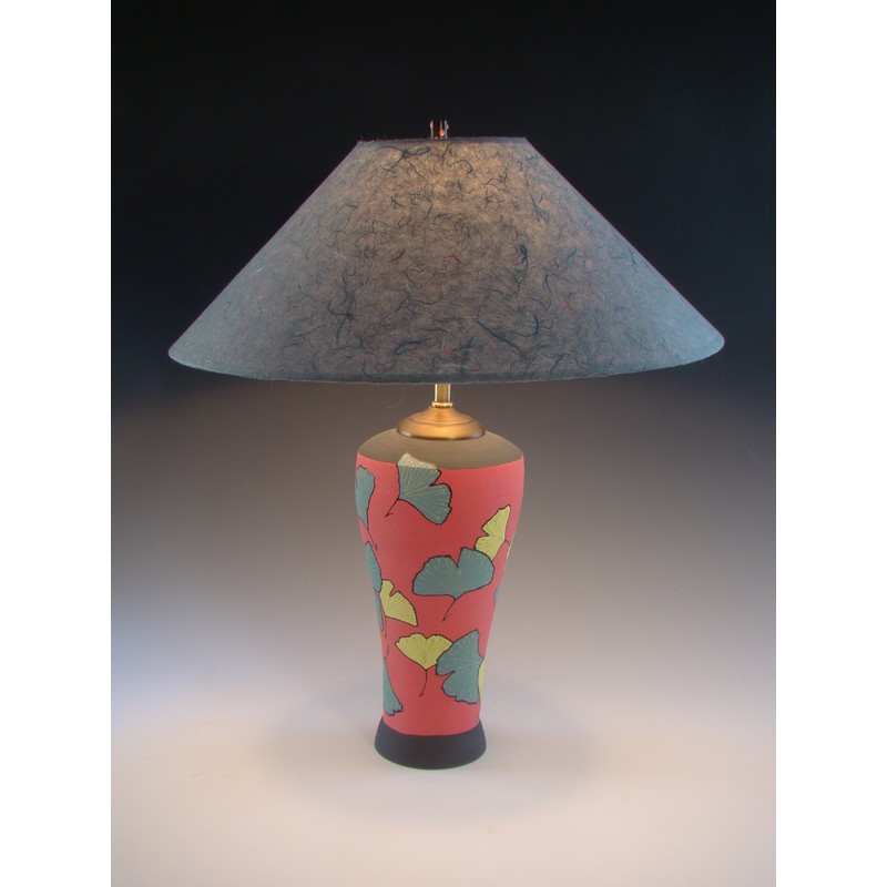 Red Ginkgo lamp by Barbara Mann
