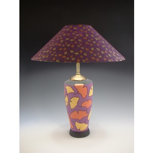 Copper Ginkgo lamp by Barbara Mann