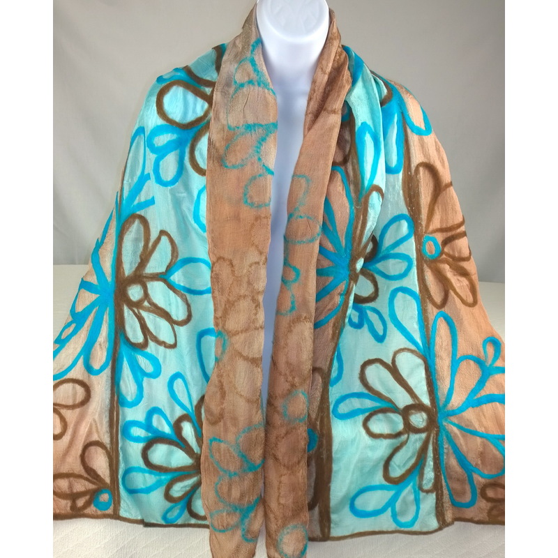 Silk Shawl with Wool Pattern by Nadiya  Shulhan