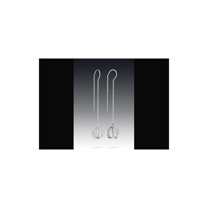 Saturn Long Threader Earrings by Deborah Fehrenbach