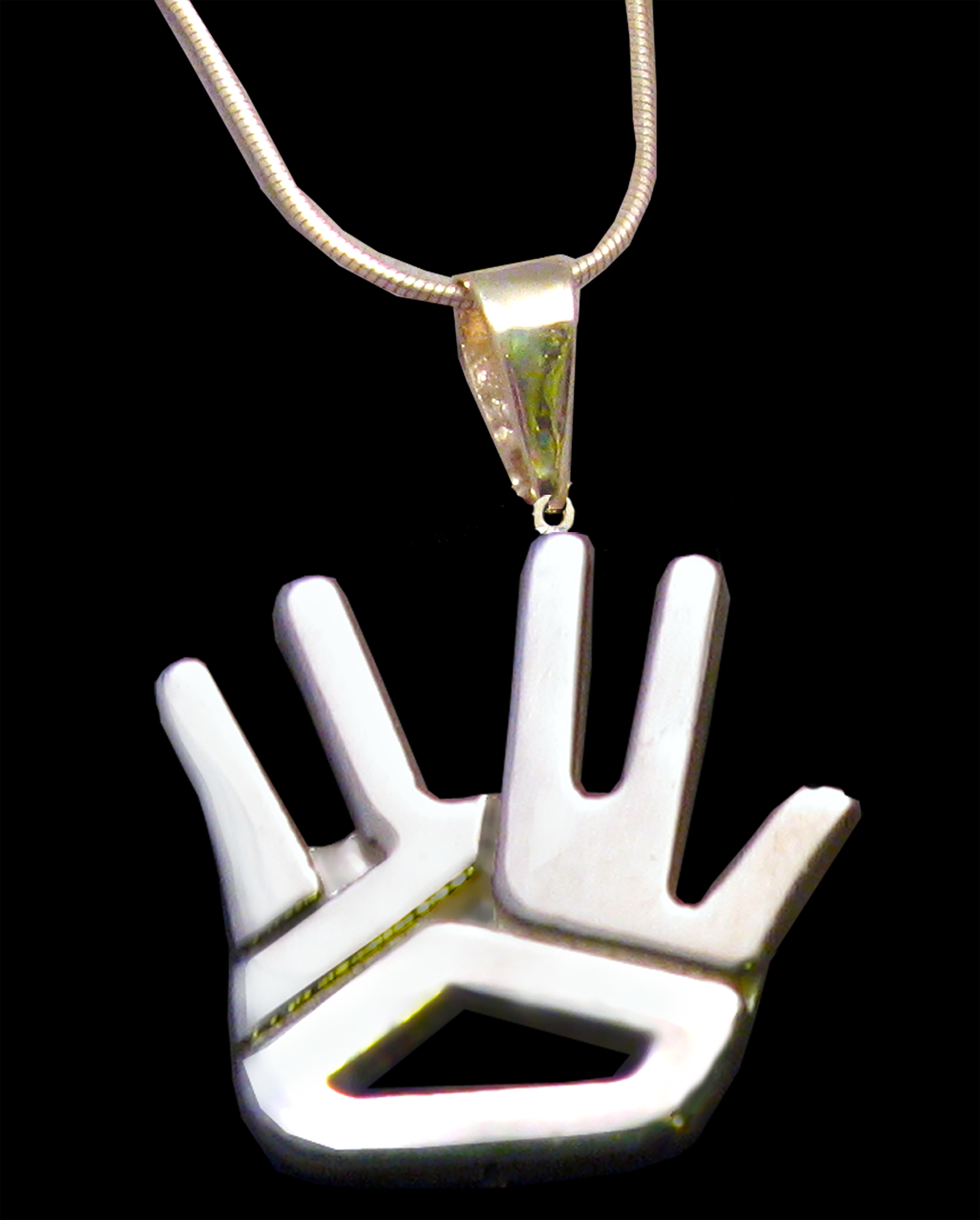 Shalom with Dove Healing Hand Affirmation Link Bracelet 