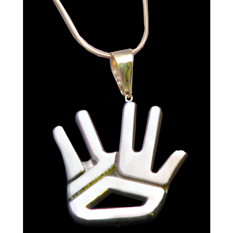 Shalom- Hand of Peace  & Blessing (Left Hand) Necklace by Deborah Potash Brodie