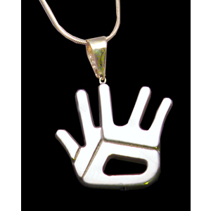 Shalom- Hand of Peace & Blessing (Right Hand) Necklace by Deborah Potash Brodie