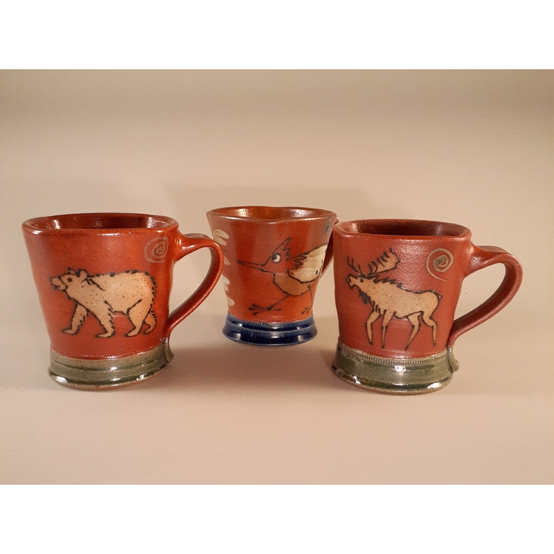SAVE ON SHIPPING! 3 Stoneware mugs. by Mary Jo Schmith