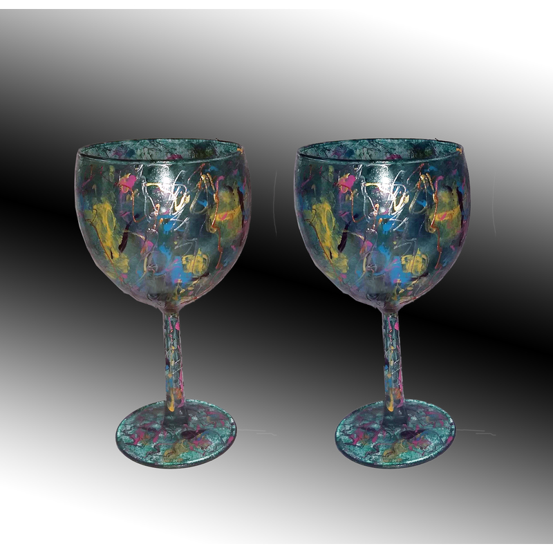 Set of Upscaled Paired Medium Wine glasses by Deborah Potash Brodie