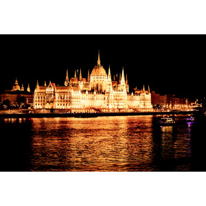 Parliament Building at night - Budapest, Hungary by Howard Hammel