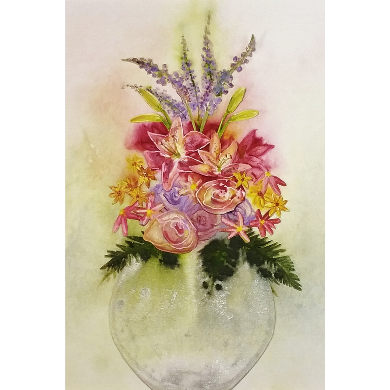 Arrangement in a Glass Vase by Elizabeth Waddington