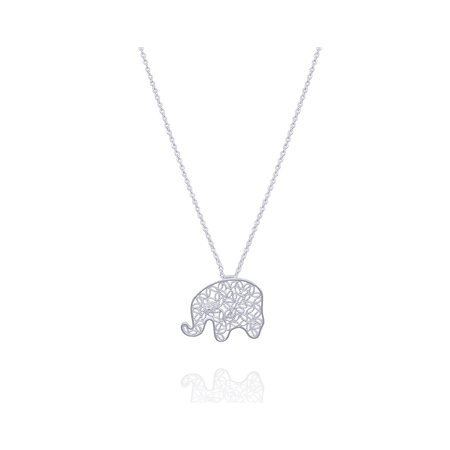 Medium elephant necklace silver pendant necklace handmade olmox 1fligree