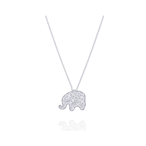 ELEPHANT SMALL PENDANT NECKLACE FILIGREE SILVER by Liliana Olmos