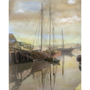 Boat in Harbor, 1905 by Susan Bock
