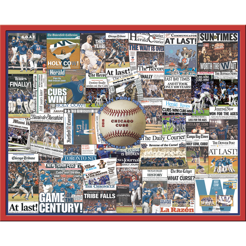 Chicago Cubs 2016 World Series Newspaper Collage-16x20" Print by David Addario