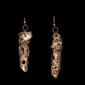 Curved Copper Earrings by Michael Opipari