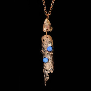 Copper and Turquoise Pendant by Michael Opipari