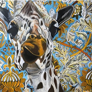 Geraldine Giraffe- Wallflower Series- Wallflower Series- Limited edition giclee (reproduction) on Fine Art Bright White 100% cotton rag, acid free, archival paper by Toril Fisher