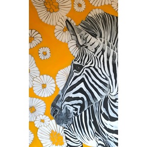 Zane Zebra - Wallflower Series- Limited edition giclee (reproduction) on Fine Art Bright White 100% cotton rag, acid free, archival paper by Toril Fisher