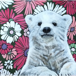 Penelope Polar Bear - Wallflower Series- Limited edition giclee (reproduction) on Fine Art Bright White 100% cotton rag, acid free, archival paper by Toril Fisher