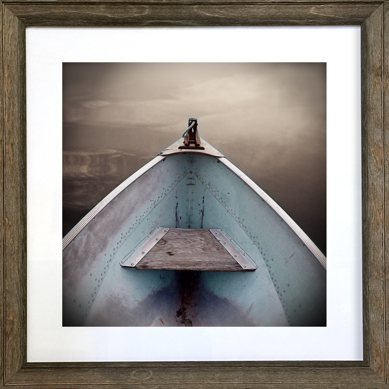 Blue Boat 30'x30" Framed by Steve Wewerka