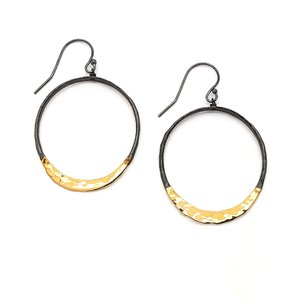 Medium Satin Shiny Eclipse Earrings (E1625KOX) by Dana Reed