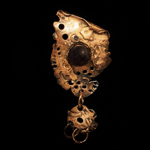 Copper and Amethyst Brooch by Michael Opipari