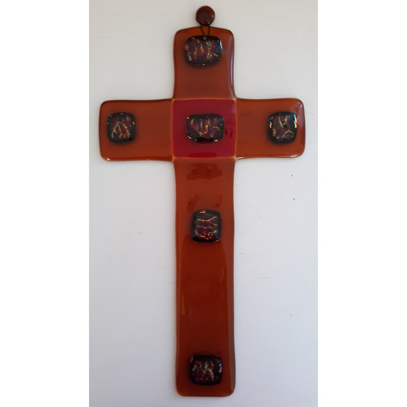 Fused glass cross  by Cindi  Mapes 