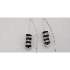 Zebra glass drop earrings by Laurette  ONeil