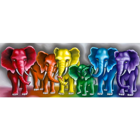Medium rainbow elephants 9880